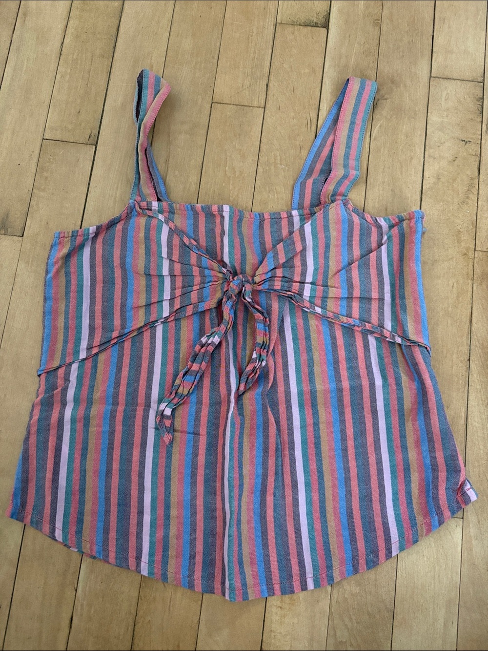 Madewell Striped Tie-Front Sleeveless Top